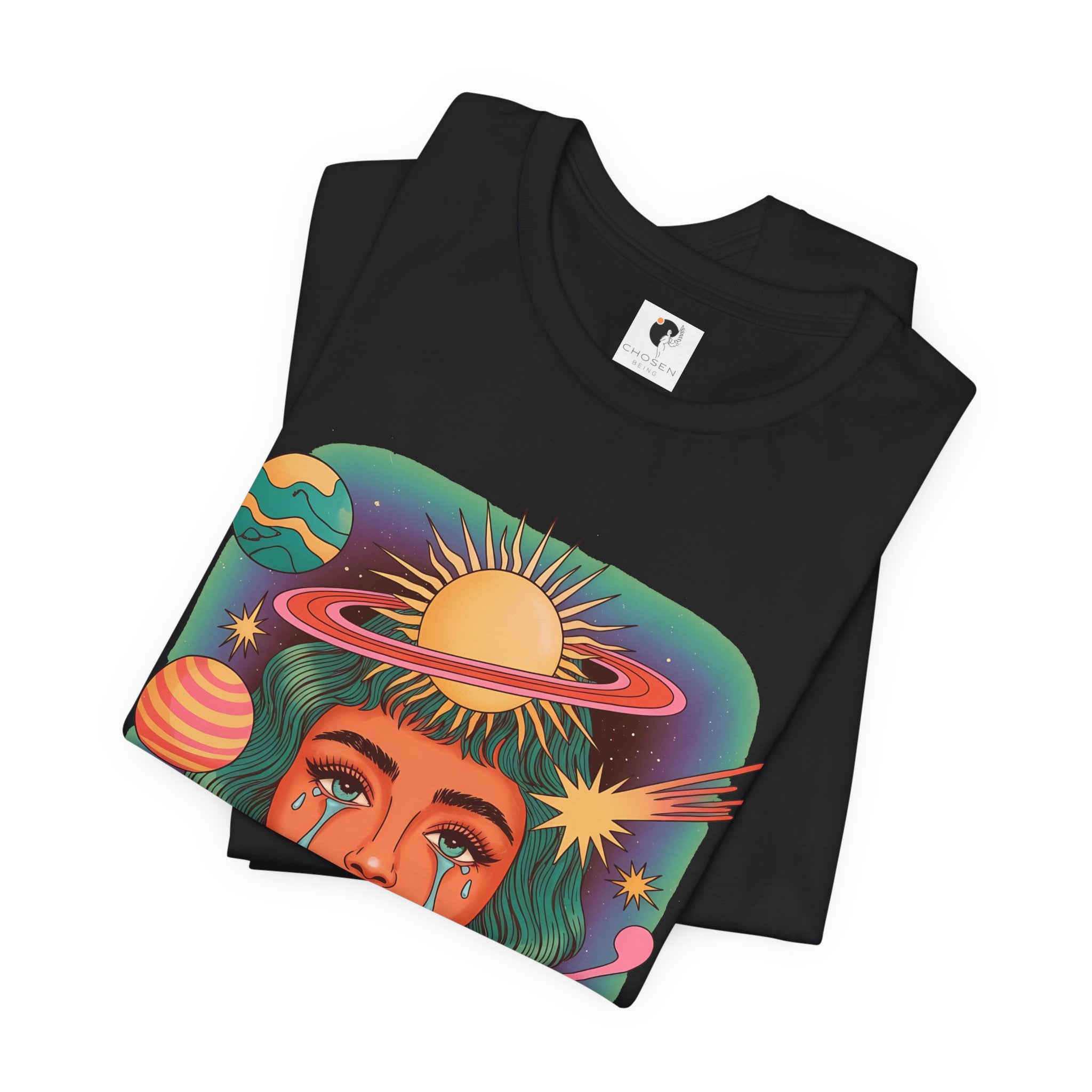 Trust the Universe Tee — Psychedelic Cosmic Portrait T-Shirt