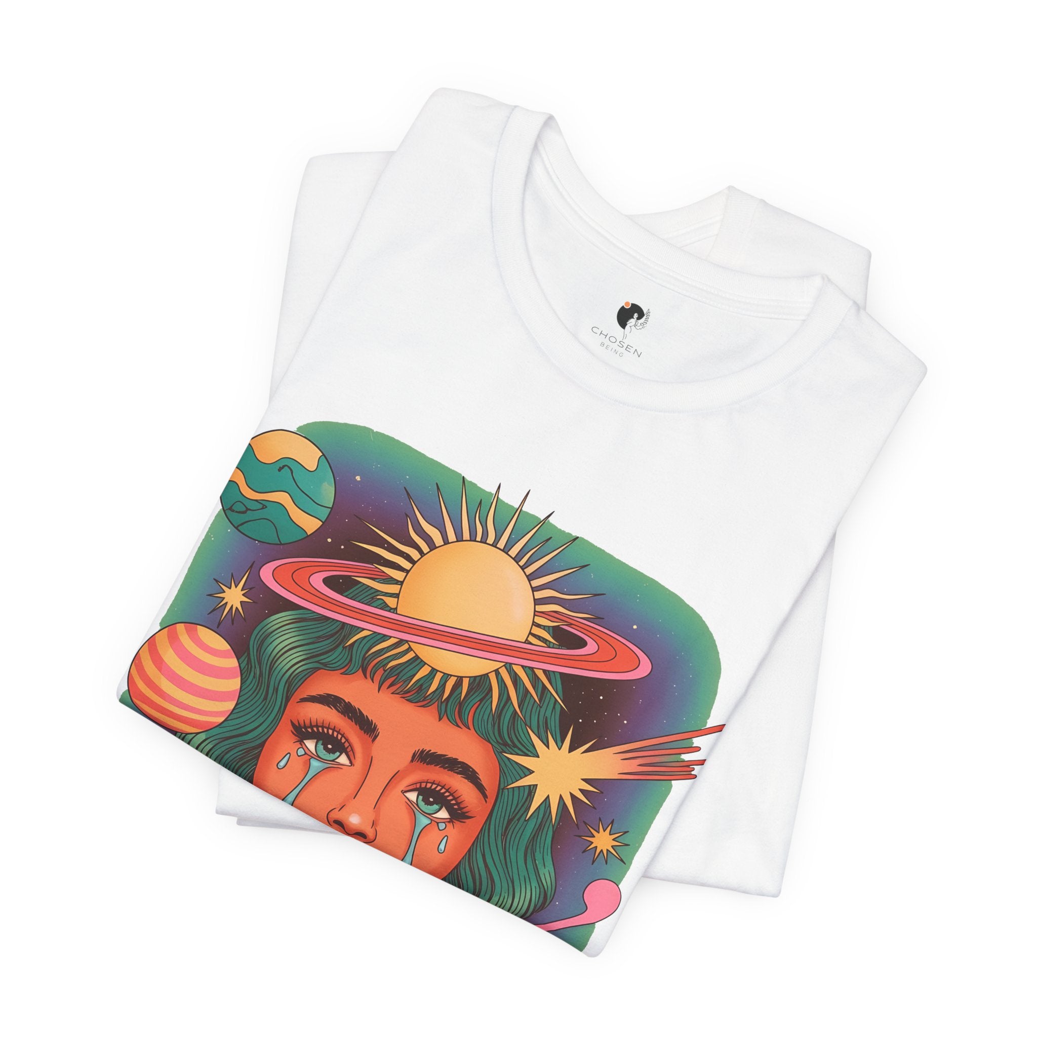 Trust the Universe Tee — Psychedelic Cosmic Portrait T-Shirt