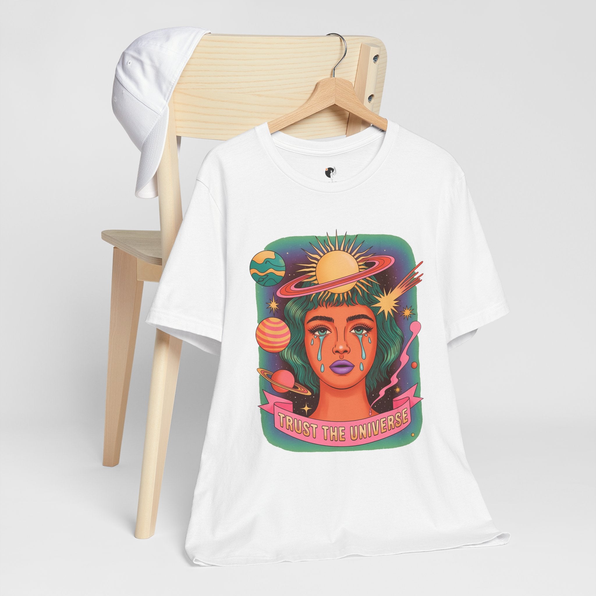 Trust the Universe Tee — Psychedelic Cosmic Portrait T-Shirt