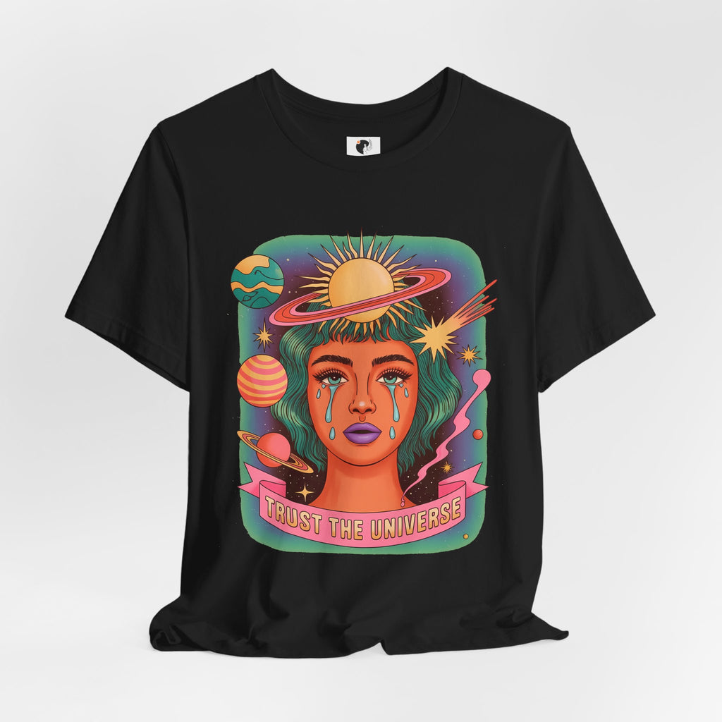 Trust the Universe Tee — Psychedelic Cosmic Portrait T-Shirt