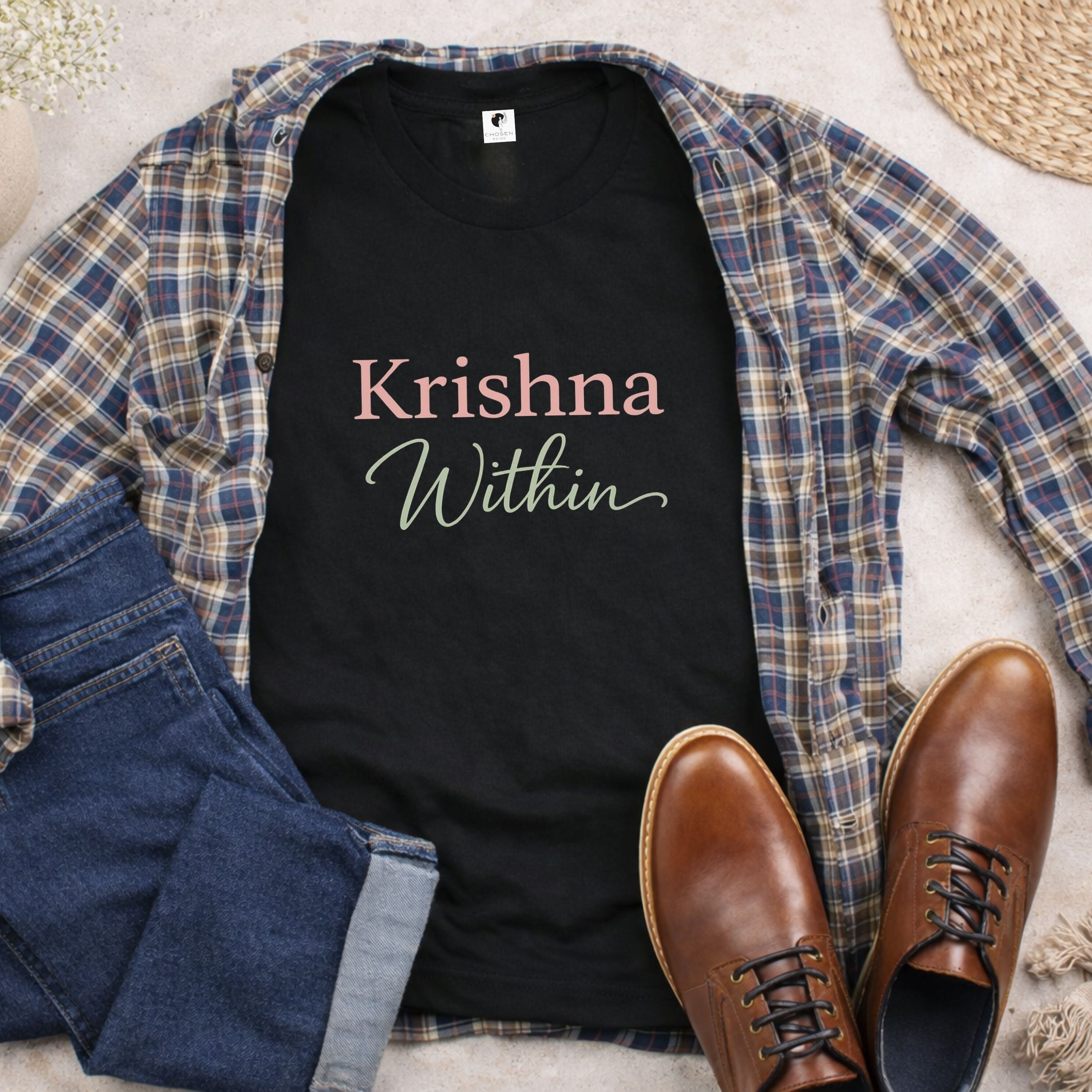 Krishna Within T-Shirt — Spiritual Yoga Tee (Gender-Neutral)
