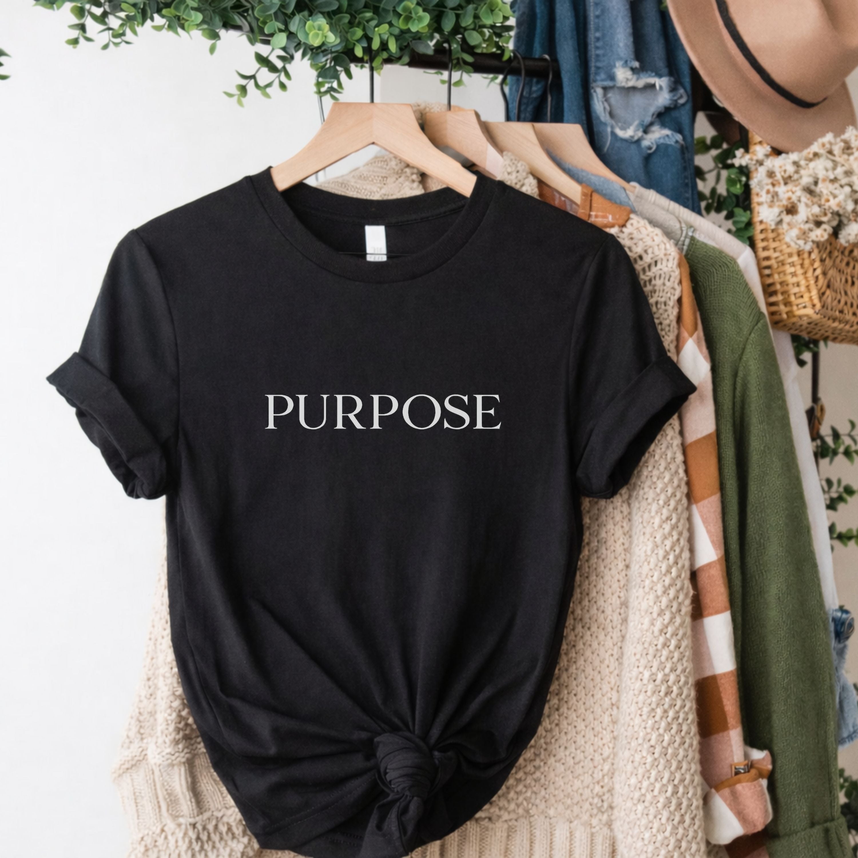 Purpose Graphic Tee — Minimal Inspirational Short Sleeve Shirt