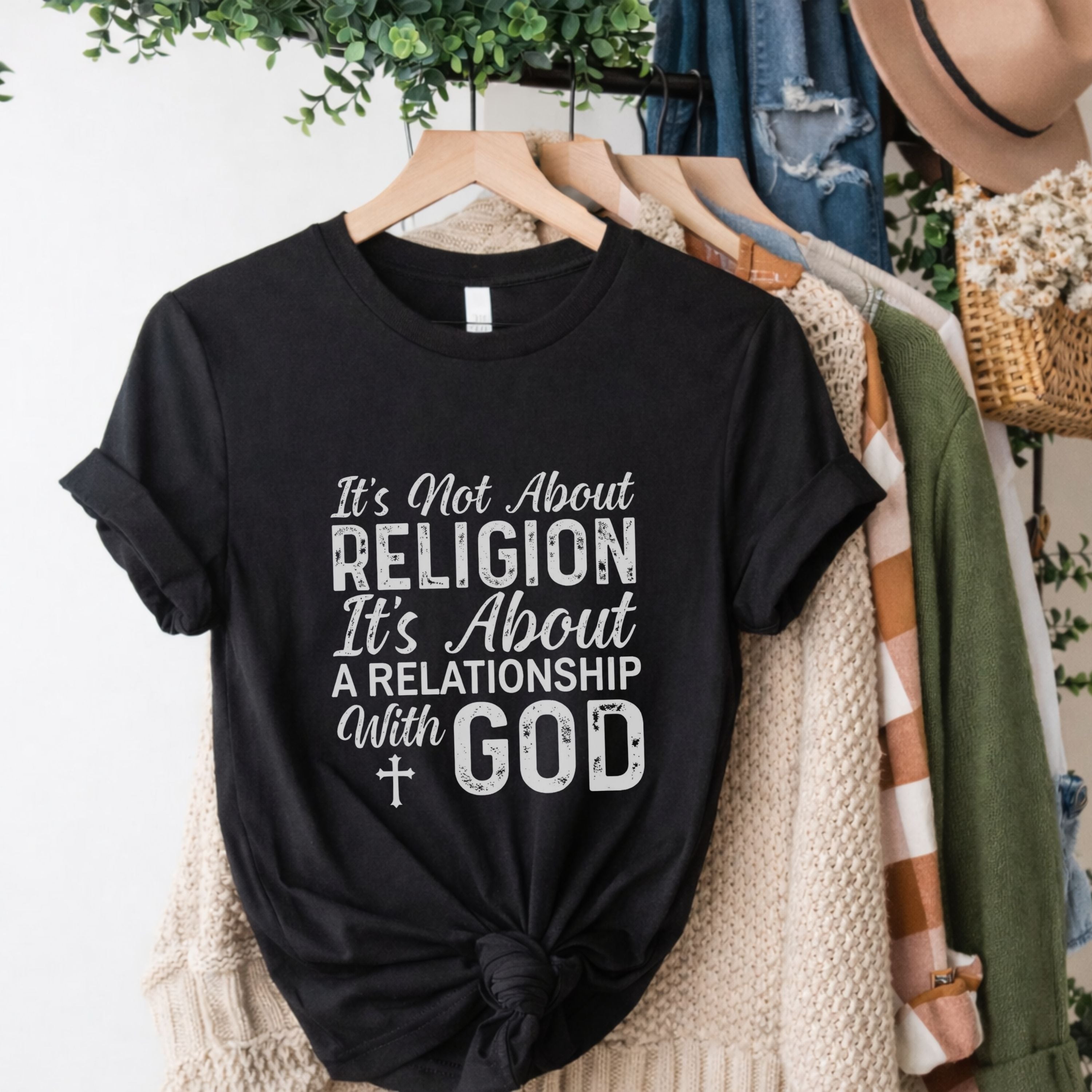 Faith Relationship T-Shirt — "It’s Not About Religion, It’s About a Relationship with God"