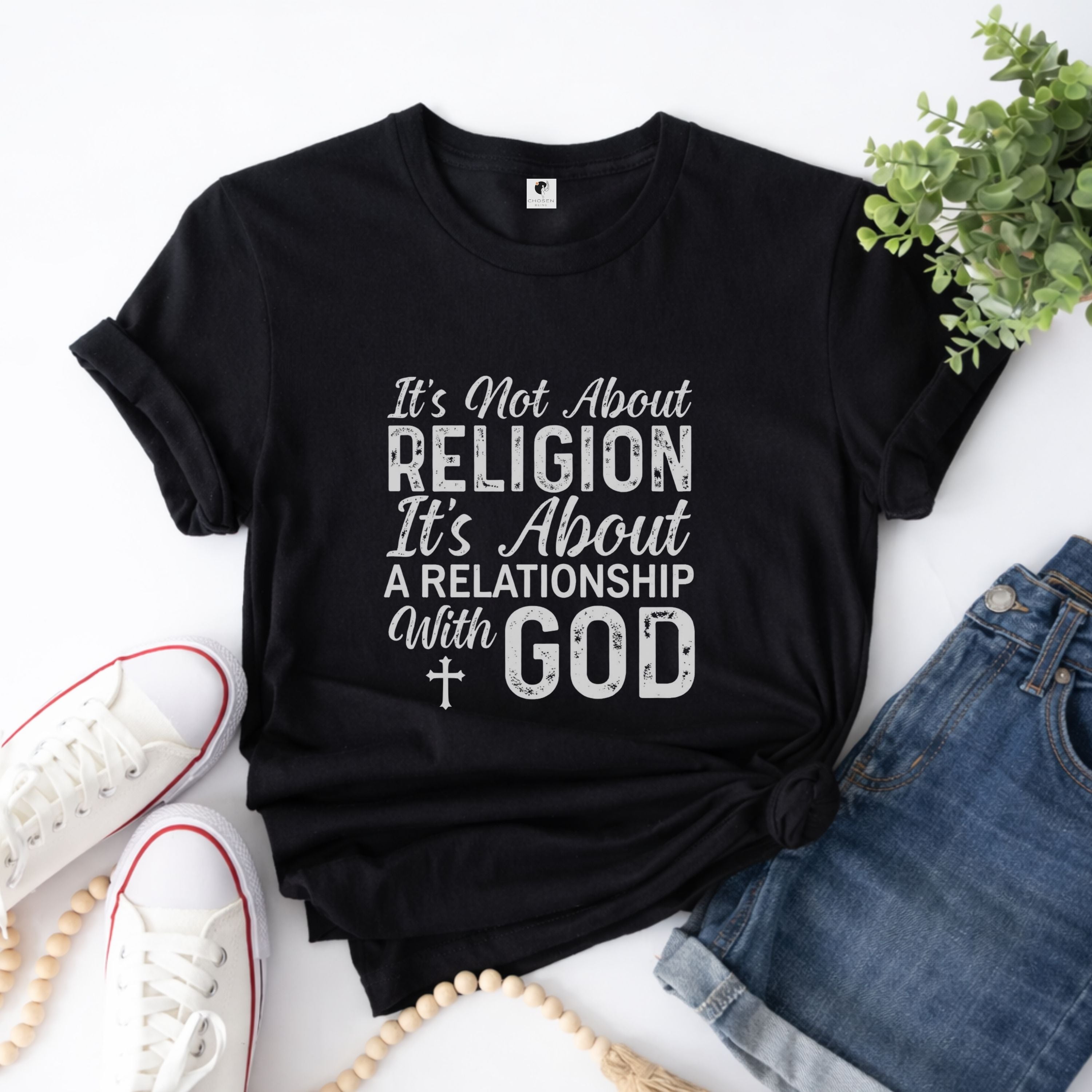 Faith Relationship T-Shirt — "It’s Not About Religion, It’s About a Relationship with God"