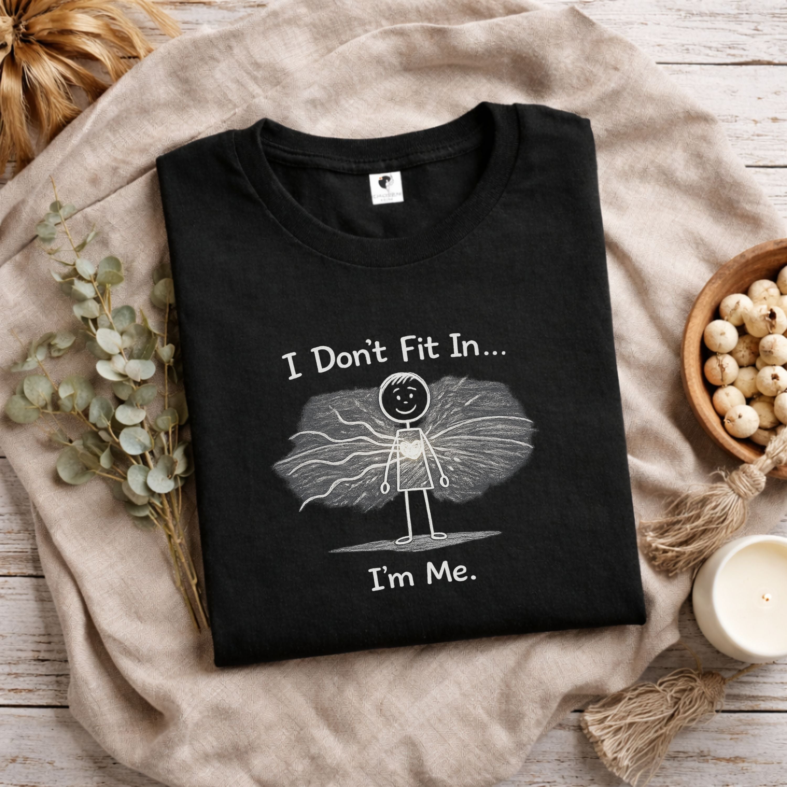 "i dont fit in, i am me" Tee — Bold Self-Expression Graphic T-Shirt (unisex)