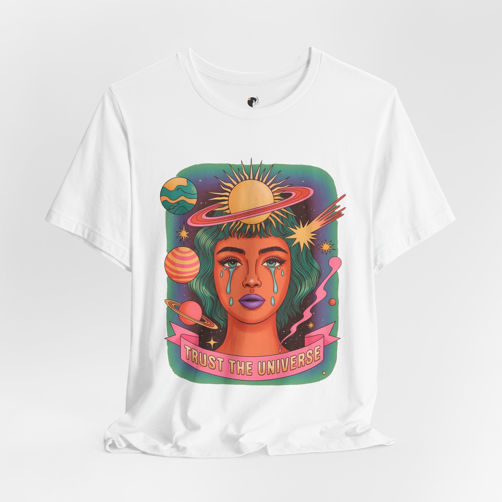 Trust the Universe Tee — Psychedelic Cosmic Portrait T-Shirt